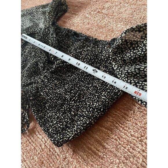 Hyfve Chasing The Dream Top In Black And Tan Women’s Cropped Long Puff Sleeves L - Picture 5 of 9